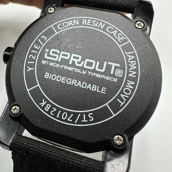 Sprout Seaworld Watch Women Black Penguin Dial Organic Cotton Band New Battery - Picture 5 of 16